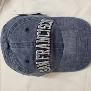 San Francisco blue baseball cap.